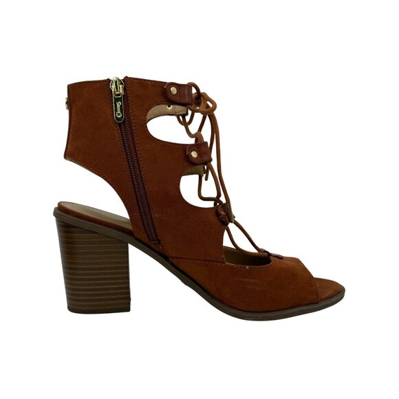 Circus By Sam Edelman Lace-Up Faux Suede Block Heel Casual Boho Sandals - Picture 5 of 15